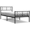 vidaXL sengeramme med sengegavl og fodg&aelig;rde 80x200 cm metal sort
