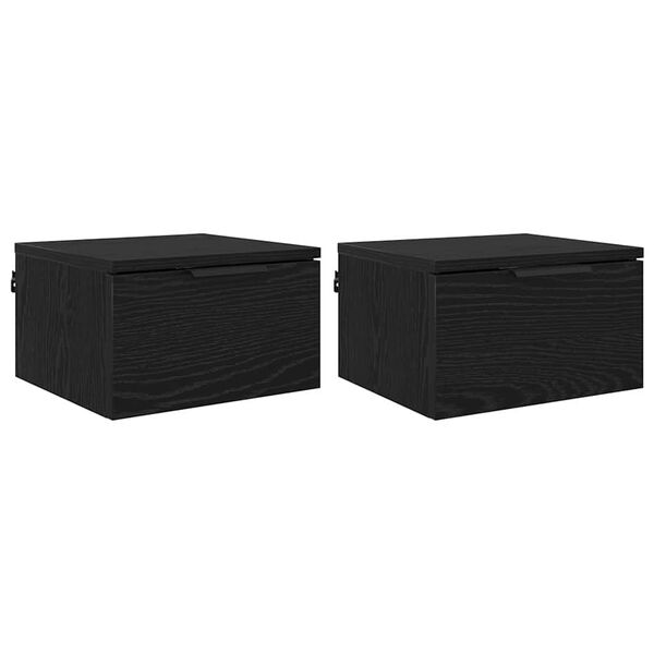 vidaXL Natskab 2 pcs Sort eg 34 x 30 x 20 cm Konstrueret tr&aelig;