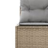 vidaXL havesofa med hynder rund polyrattan beige