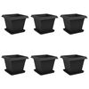 vidaXL Plantepotter 6 pcs Sort 38 x 38 x 30 cm Plastik