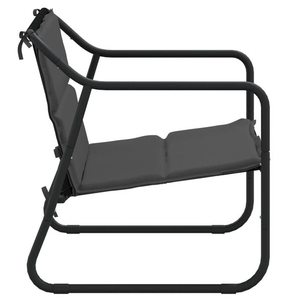 vidaXL 2-personers havebænk med hynde stål antracitgrå