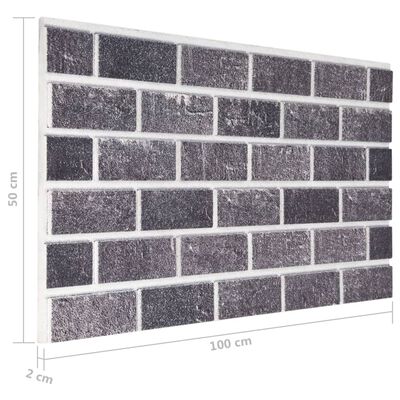 vidaXL 3D-vægpaneler 10 stk. murstensdesign EPS sort og grå