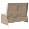 vidaXL Havebænk med pude Beige Poly rattan