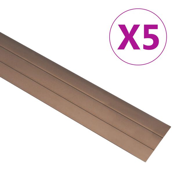 vidaXL 5 stk. gulvlister 134 cm aluminium brun