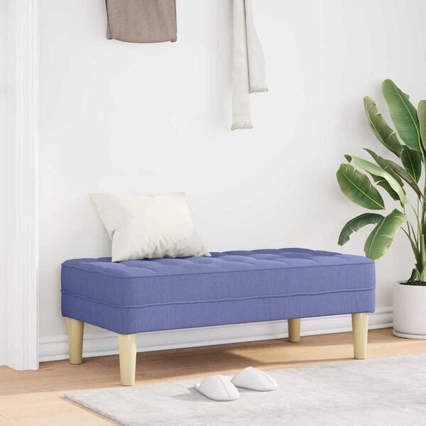 vidaXL b&aelig;nk med pude Jeans bl&aring; 113 x 57 x 39 cm Stof