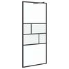 vidaXL Walk-in brusev&aelig;g Sort 90 x 195 x 0,5 cm Glas og Aluminium
