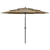 vidaXL parasol med aluminiumsstang 3 m 3 niveauer gr&aring;brun
