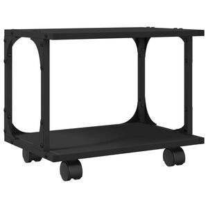 vidaXL printerstativ 2 hylder 41x28x33,5 cm konstrueret tr&aelig; sort