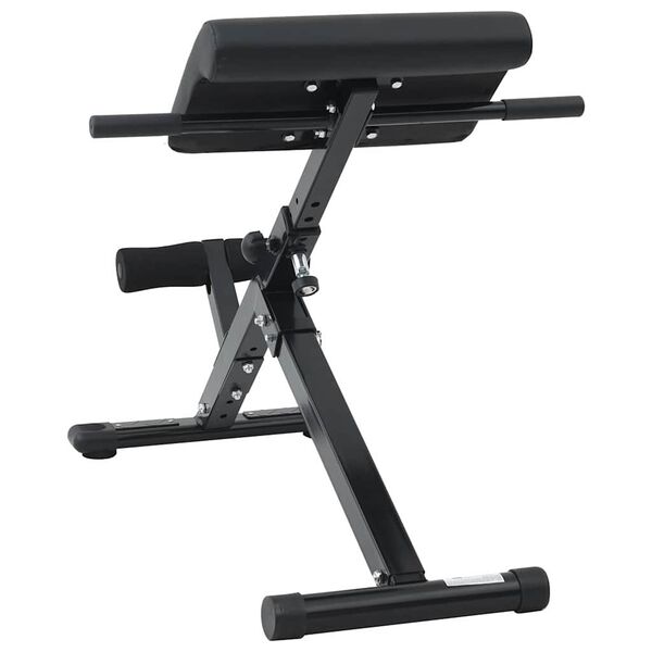 vidaXL Hyperextension b&aelig;nk Sort 100.5 x 70 x 78 cm Pulverlakeret st&aring;l