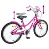 vidaXL B&oslash;rnecykel 18 tommer til 5-7 &aring;r gammel M&oslash;rk pink