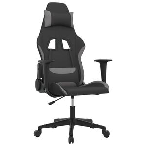 vidaXL gamingstol med massagefunktion sort og lysegr&aring;