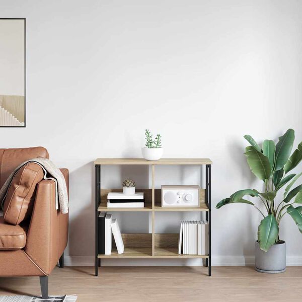 vidaXL Bogreol Sonoma eg 82 x 32 x 79 cm Konstrueret tr&aelig;