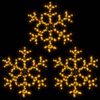 vidaXL snefnug 3 stk. 59x59 cm med LED-lys varmt hvidt lys