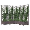 vidaXL plantekasse med espalier 120x120x121,5 cm PP brun