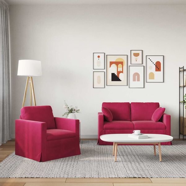 vidaXL Sofa 2 pcs Vinr&oslash;d 138 x 78 x 80 cm Fl&oslash;jl