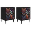 vidaXL Natskab OMMEN 2 stk. Sort eg 36 x 33 x 51 cm Konstrueret tr&aelig;