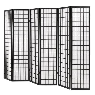 vidaXL foldbar 6-panels rumdeler japansk stil 240 x 170 cm sort