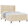 vidaXL Box spring seng med hovedg&aelig;rde Creme 140 x 190 cm Stof