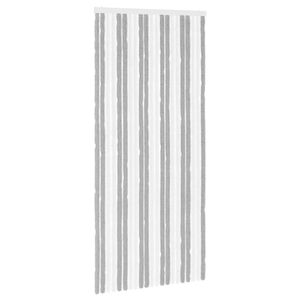 vidaXL Insektgardin i chenille Gr&aring; og Hvid 90 x 200 cm 100% PP