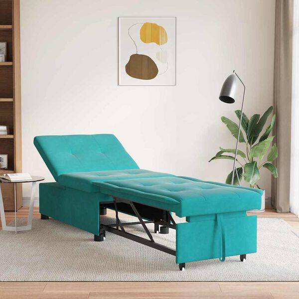 vidaXL Sovesofa Turkis 194 x 67 x 82 cm Fl&oslash;jl