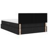 vidaXL Seng med opbevaring og LED med madras Sort 140 x 200 cm Stof
