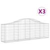 vidaXL buede gabionkurve 3 stk. 200x30x60/80 cm galvaniseret jern