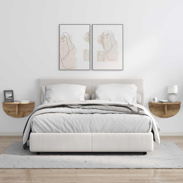 vidaXL V&aelig;ghylde 2 pcs Artisan Egetr&aelig; 48 x 24 x 24 cm Konstrueret tr&aelig;