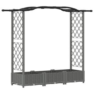 vidaXL H&aelig;vet Bed med Trellis og Tag Lysegr&aring; 169 x 40 x 123 cm PP