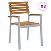 vidaXL Have Stol 8 pcs Brun 56 x 57 x 87 cm Massivt Akacietr&aelig;