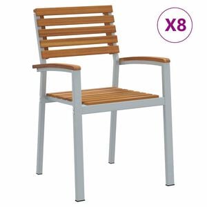 vidaXL Have Stol 8 pcs Brun 56 x 57 x 87 cm Massivt Akacietr&aelig;