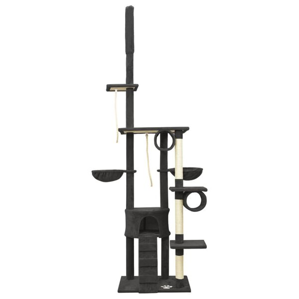 vidaXL kattetr&aelig; gulv til loft 220-240 cm m&oslash;rkegr&aring;