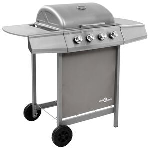 vidaXL gasgrill 4 br&aelig;ndere s&oslash;lvfarvet