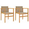 vidaXL havestole 2 stk. med hynder polyrattan og massivt tr&aelig; beige