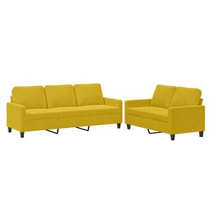 vidaXL sofas&aelig;t 2 dele med hynder velour gul