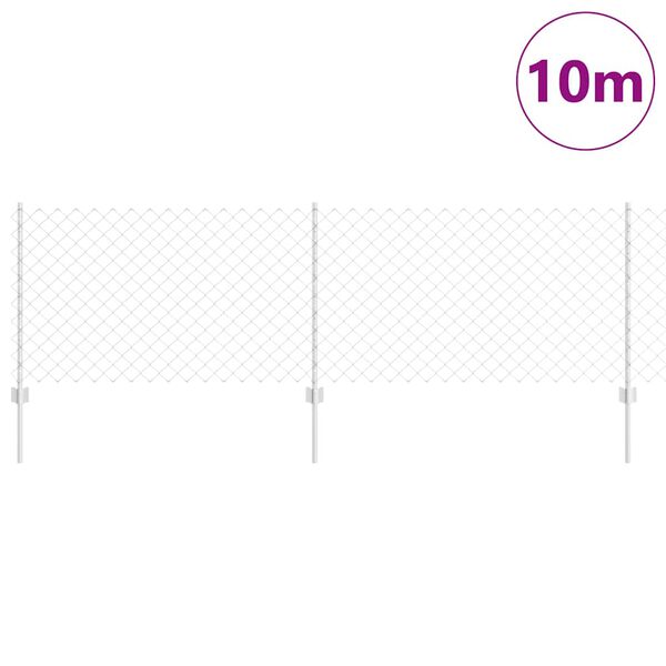 vidaXL Hegn med post S&oslash;lv 0,8 x 10 m St&aring;l