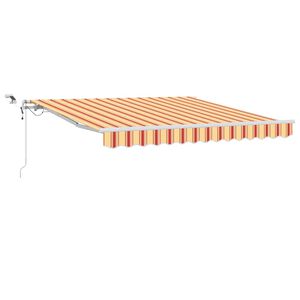 vidaXL Udtr&aelig;kkelig markise Gul og orange 350 x 250 cm Polyester