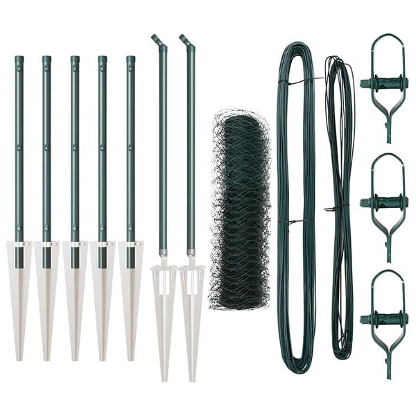 vidaXL Hegnsp&aelig;l Gr&oslash;n 10 x 0,4 m (50 mm mesh) St&aring;l og PVC
