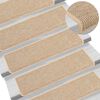 vidaXL trappem&aring;tter 15 stk. 65x21x4 cm lys beige rektangul&aelig;r kant