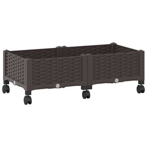 vidaXL Havekrukke med hjul Brun 80 x 40 x 29 cm PP