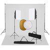vidaXL fotostudies&aelig;t med softbox-lamper + baggrund og reflektor