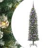 vidaXL Kunstigt slankt juletr&aelig; Gr&oslash;n og Hvid 150 cm