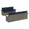 vidaXL Havesofa S&aelig;t med pude 8 pcs Gr&aring; polyrattan