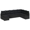 vidaXL Sofa S&aelig;t med pude med opbevaring 8 pcs Sort polyrattan