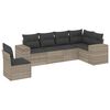 vidaXL sofas&aelig;t til haven 6 dele med hynder polyrattan lysegr&aring;