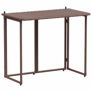 vidaXL foldbart havebord 90x51x75 cm polyrattan brun