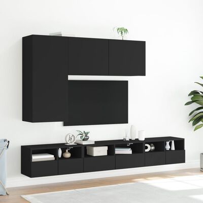 vidaXL væghængt tv-bord 60x30x30 cm konstrueret træ sort