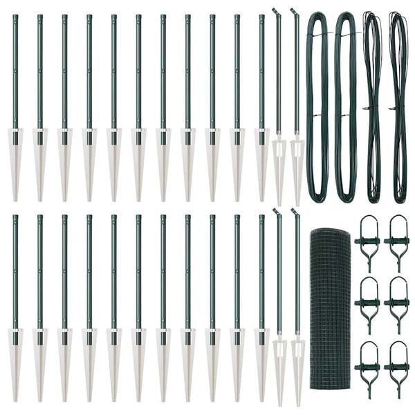 vidaXL Hegnsp&aelig;l Gr&oslash;n 50 x 0,5 m (25 x 25 mm mesh) St&aring;l og PVC