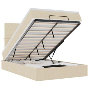 vidaXL osmannisk sengeramme med madras 120x190 cm stof cremefarvet