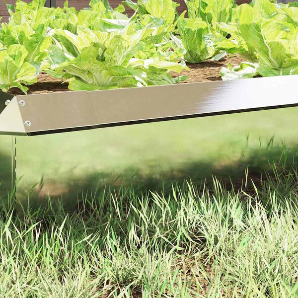 vidaXL Sneglehegn 16 pcs S&oslash;lv 50 x 3,5 x 25 cm Rustfrit st&aring;l