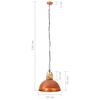 vidaXL industriel h&aelig;ngelampe 32 cm rund E27 massivt mangotr&aelig; kobber